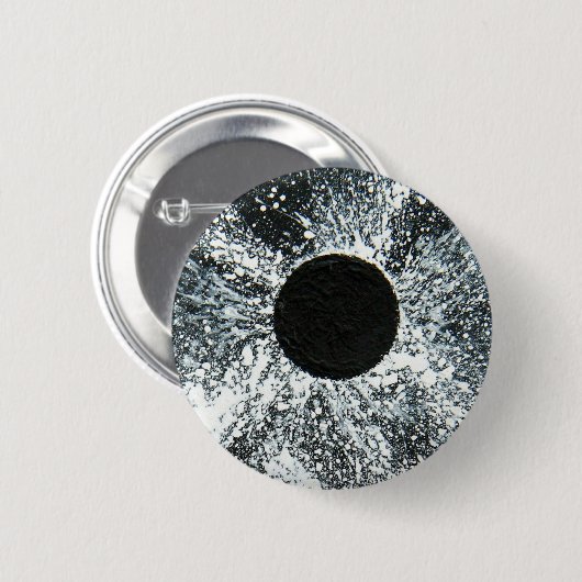 Zwarte hol ronde button 5,7 cm (Voorkant /achterkant)