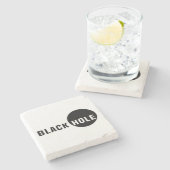 Zwarte hol stenen onderzetter (Zijkant)