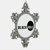 Zwarte hol tin sneeuwvlok ornament (Links)