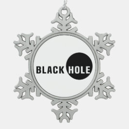 Zwarte hol tin sneeuwvlok ornament