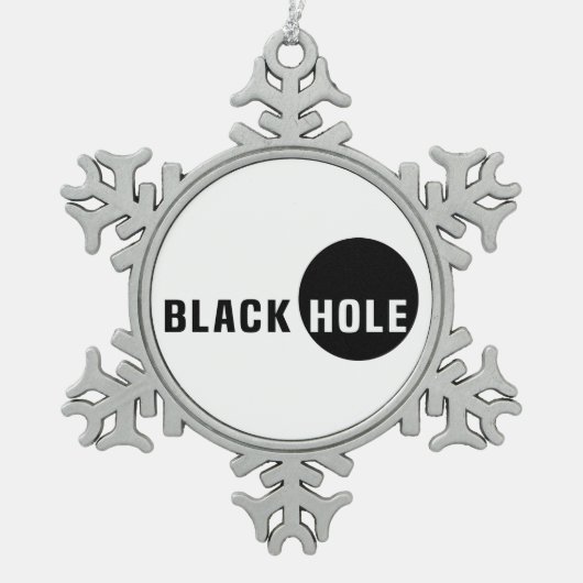 Zwarte hol tin sneeuwvlok ornament (Voorkant)