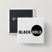 Zwarte hol vierkante button 5,1 cm (Voorkant /achterkant)