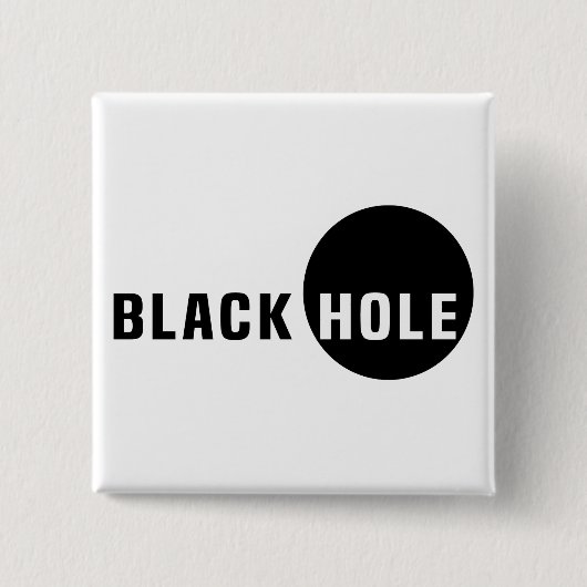 Zwarte hol vierkante button 5,1 cm (Voorkant)