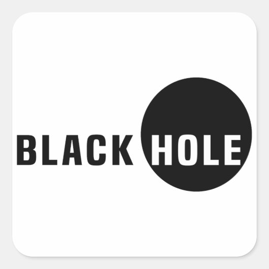 Zwarte hol vierkante sticker (Voorkant)
