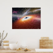 Zwarte Hole in het midden van een melkweg Poster (Keuken)