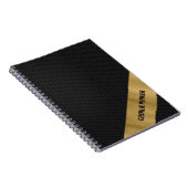 Zwarte Hole Metal Gold Background Notitieboek (Rechterzijde)