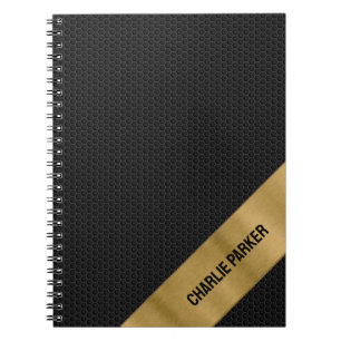 Zwarte Hole Metal Gold Background Notitieboek