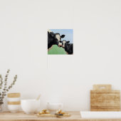 Zwarte Holstein Koe & Mooie Kalf Poster (Keuken)