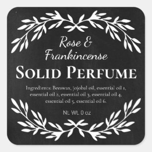 Zwarte  homemade Solid Perfume Labels