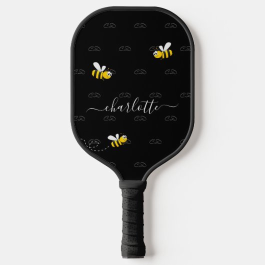 Zwarte hommels, humor-monogram pickleball paddle (Voorkant)