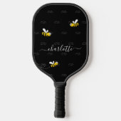 Zwarte hommels, humor-monogram pickleball paddle (Achterkant)