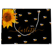 Zwarte hommels rustieke zonnebloem Bruidsdouche Groot Cadeauzakje (Voorkant)