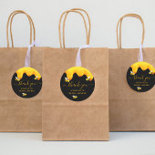 Zwarte hommels zoete honing bruidsdouche ronde sticker