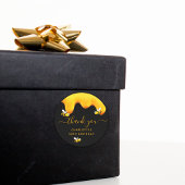 Zwarte hommels zoete honing verjaardag dank u ronde sticker