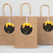 Zwarte hommels zoete honingbijen baby shower ronde sticker