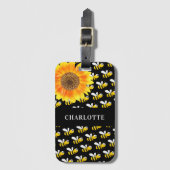 Zwarte hommels - Zonnebloem Bagagelabel (Voorkant (verticaal))