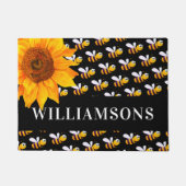 Zwarte hommels Zonnebloem Deurmat (Voorkant)