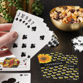 Zwarte hommels Zonnebloem Pokerkaarten
