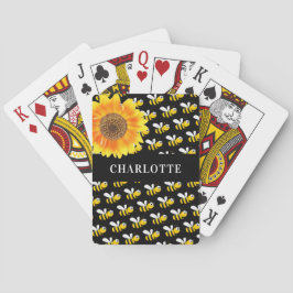 Zwarte hommels - Zonnebloem Pokerkaarten