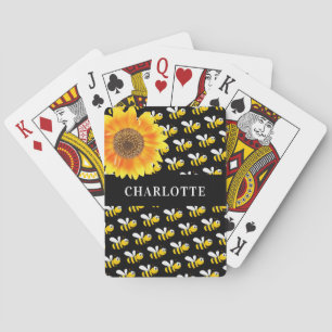 Zwarte hommels - Zonnebloem Pokerkaarten