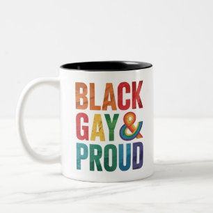 Zwarte Homo en Trots LGBTQ Zwarte Queers Tweekleurige Koffiemok