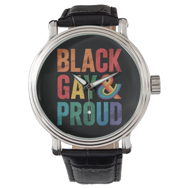 Zwarte homo en trotse LGBTQ zwarte queers Horloge (Voorkant)