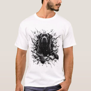 Zwarte Hond 3D Realistische Koninklijke Luxe T-shi T-shirt