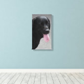 Zwarte hond canvas afdruk (Insitu (Houten vloer))