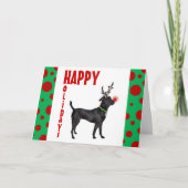 Zwarte Hond Feestdagen Kaart (Voorkant)