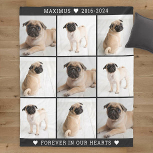 Zwarte Hond Gedenk Foto Collage Aandenken Fleece Deken