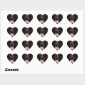 Zwarte hond hart sticker (Vel)
