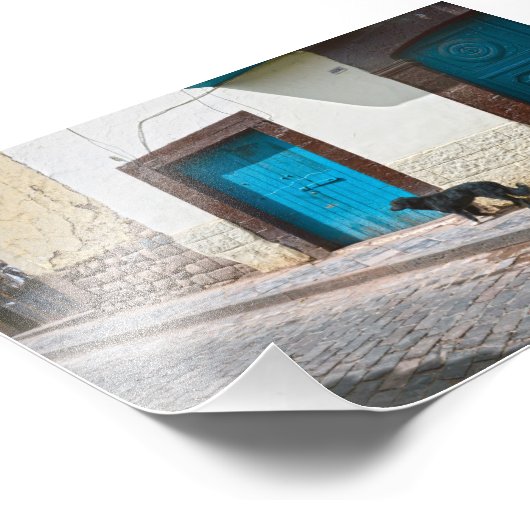 Zwarte hond in Cusco, Peru Foto Afdruk (Hoek)