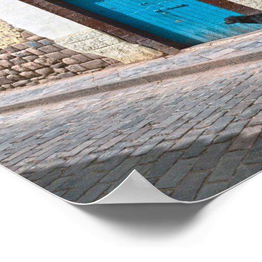 Zwarte hond in Cusco, Peru Poster (Hoek)