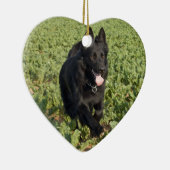 Zwarte hond keramisch ornament (Rechts)