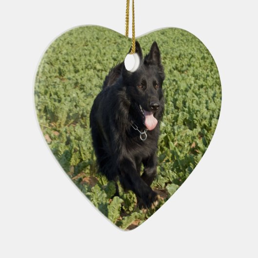 Zwarte hond keramisch ornament (Rechts)