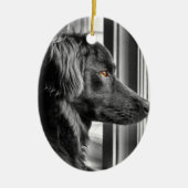 Zwarte hond keramisch ornament (Voorkant)