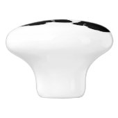 Zwarte hond keramische knop (Zijkant)