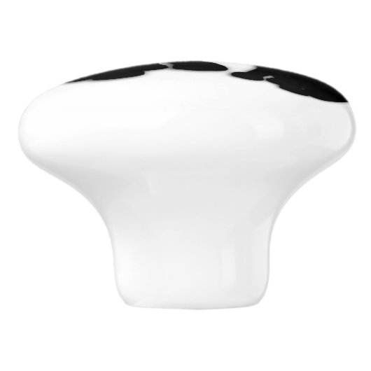 Zwarte hond keramische knop (Zijkant)