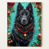 Zwarte Hond Kerst Decoratie Plan Geschenk Planner (Achterkant)