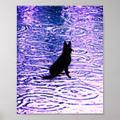 Zwarte hond met doorboeide ogen poster (Voorkant)