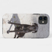 Zwarte hond met een kwaadaardig oog Case-Mate iPhone case (Achterkant (horizontaal))