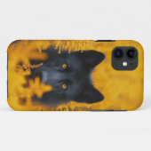 Zwarte hond met prachtige gouden ogen Case-Mate iPhone case (Achterkant (horizontaal))