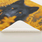 Zwarte hond met prachtige gouden ogen sherpa deken (3/4)