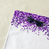 Zwarte Hond Paarse Sparkle Beach Handdoek (In situ)