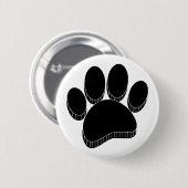 Zwarte Hond Pawprint Hand getrokken Custom Ronde Button 5,7 Cm (Voorkant /achterkant)