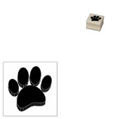 Zwarte Hond Pawprint Hand getrokken Custom Rubberstempel (Gestempeld)