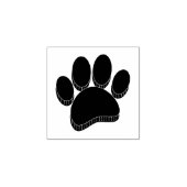 Zwarte Hond Pawprint Hand getrokken Custom Rubberstempel (Afrduk)