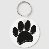 Zwarte Hond Pawprint Hand getrokken Custom Sleutelhanger (Voorkant)