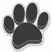 Zwarte Hond Pawprint Hand getrokken Custom Sticker (Voorkant)