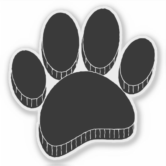 Zwarte Hond Pawprint Hand getrokken Custom Sticker (Voorkant)